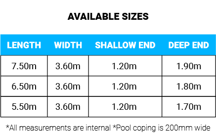 hamilton pool size chart 2