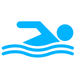 blue person icon swimming